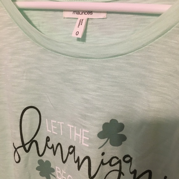 ** NWT Maurices shenanigans shamrock t shirt 0X St patricks Day Irish - Picture 6 of 8